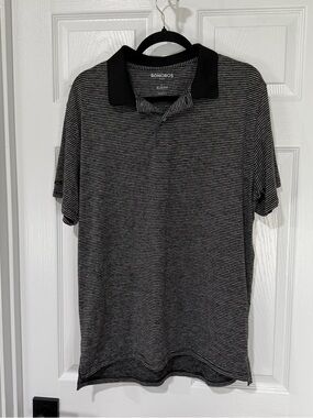 Bonobos Black & Gray Thin-Striped Polo